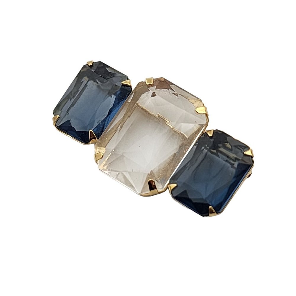 Vintage Signed Avon Faceted Acrylic Bar Brooch (A3326)